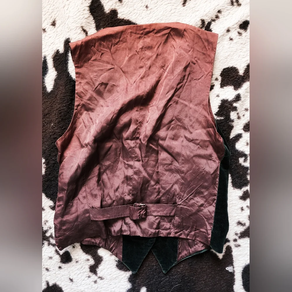 "JONES NEW YORK" WOME'S 80'S/90'S VELOUR VEST - GREEN MOSS - Picture 4 of 4